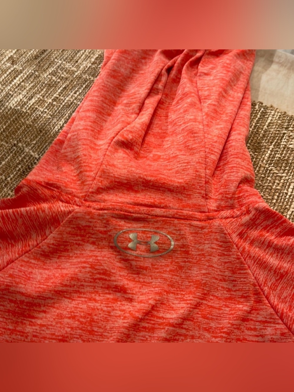 Under Armour HeatGear Tech Twist Hoodie 2.0 Women’s Orange Long Sleeve Pullover - Picture 10 of 11
